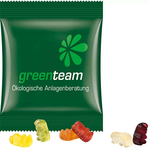 Mini-sachet, oursons gélifiés végétaliens Trolli, mélange coloré, 14% de jus de fruits, Image 1