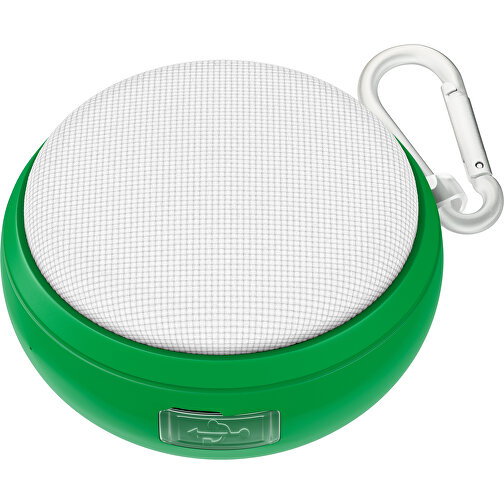 Wasserdichter Bluetooth Outdoor-Lautsprecher Splashtune , weiß / grün, gummiertes Kunststoff, 10,00cm x 4,40cm x 9,50cm (Länge x Höhe x Breite), Bild 1