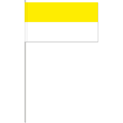 Dekofahne Gelb/weiß , Offsetpapier 80g/qm, 12,00cm x 40,00cm x 24,00cm (Länge x Höhe x Breite), Bild 1