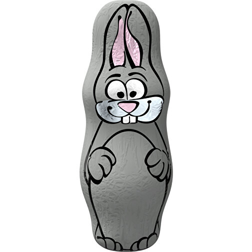 MIDI-Schoko-Osterhase , grau, 4,00cm x 10,00cm (Länge x Breite), Bild 1