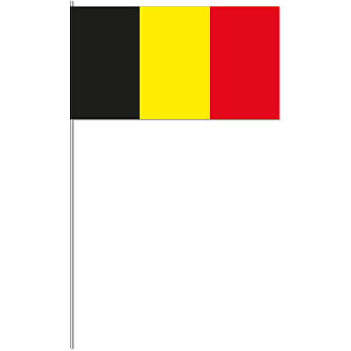Dekofahne 'Belgien' , Offsetpapier 80g/qm, 12,00cm x 40,00cm x 24,00cm (Länge x Höhe x Breite), Bild 1