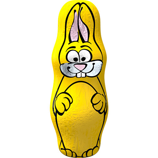 MIDI-Schoko-Osterhase , goldgelb, 4,00cm x 10,00cm (Länge x Breite), Bild 1