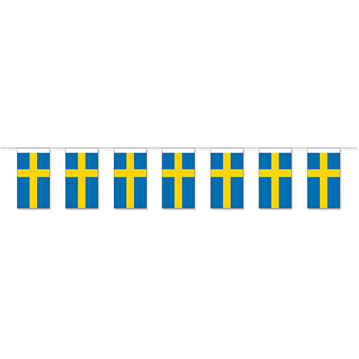 Flaggkedja av papper med statligt tryck 'Sverige', Bild 1