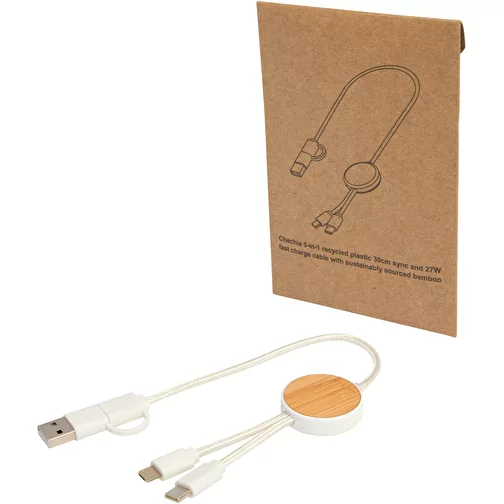 Câble 5 en 1 Chechia en plastique recyclé de 30 cm pour la synchronisation des données et la cha, Image 1