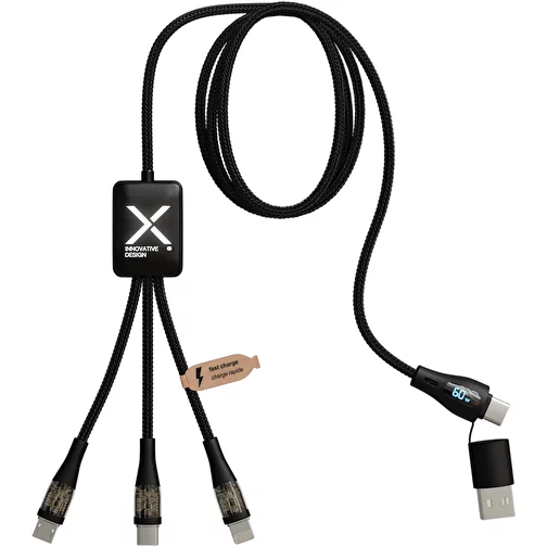 SCX.design C51 60W Câble de recharge rapide 5 en 1 en rPET avec affichage, Image 1