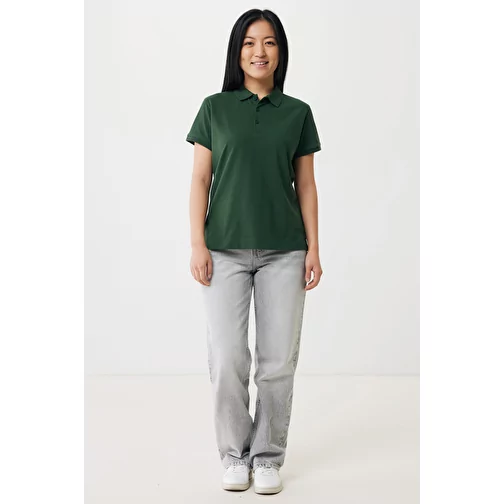 Polo Iqoniq Yosemite da donna in piqué di cotone, verde bosco, Immagine 5
