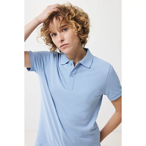 Polo Iqoniq Yosemite in piqué di cotone riciclato, blu cielo, Immagine 14