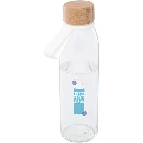 Bouteille en verre Porto 500 ml avec poignée en silicone et couvercle en bambou, Image 2