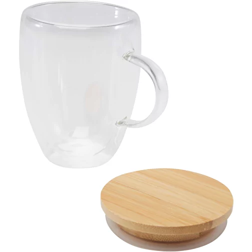 Leona Gobelet en verre 350 ml avec couvercle en bambou, Image 5