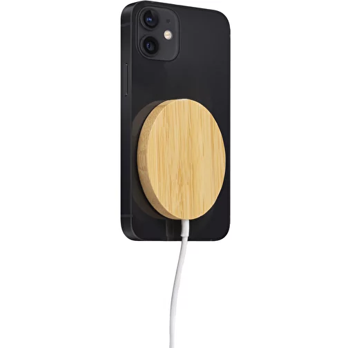 Caricabatterie wireless in bamboo e TPE Riaz, Immagine 5