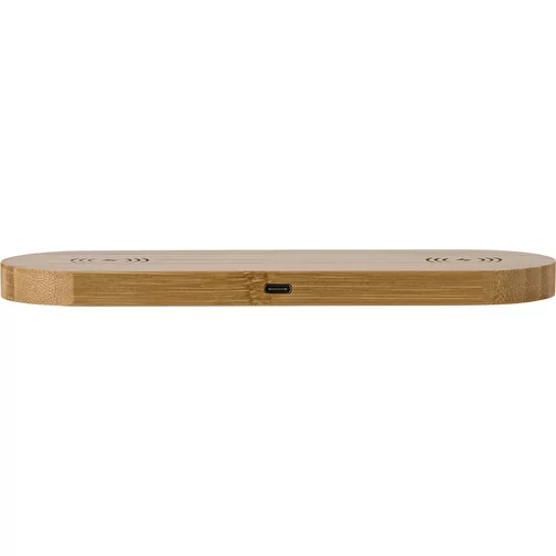 Caricatore wireless doppia posizione in bamboo Tatum, Immagine 3