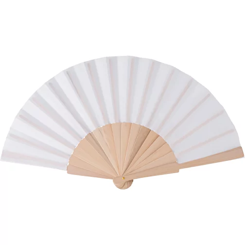 Eventail en bois et en rPET dans une boîte cadeau kraft Rosanne, Image 1
