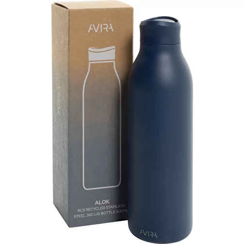 Bouteille d\'eau Avira Alok 600ml en acier RCS rec. 360, bleu marine, Image 13