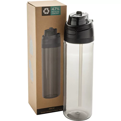 Bouteille d\'eau Omni Sip 800ml en RCS RPET, noir, Image 12