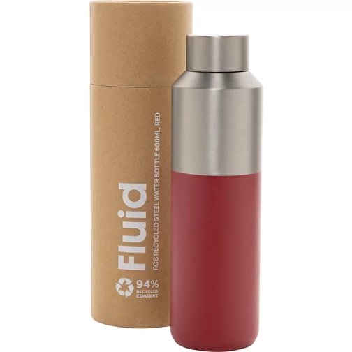 Bouteille de fluide en acier recyclé certifié RCS, 600ml, rouge, Image 9