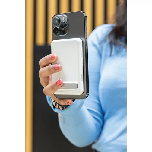 Banque d\'énergie magnétique en bambou Zen 5000mAh 5W en plastique RCS r, blanc, Image 12