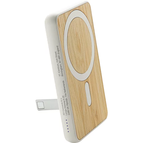 Banque d\'énergie magnétique en bambou Zen 5000mAh 5W en plastique RCS r, blanc, Image 3