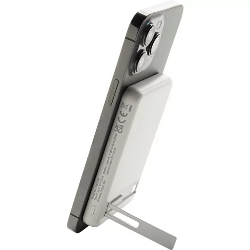Banque d\'énergie magnétique en bambou Zen 5000mAh 5W en plastique RCS r, blanc, Image 7