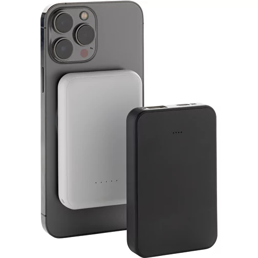 Stellar 5.000mAh 5W powerbank magnétique en RCS rec. ABS, blanc, Image 9