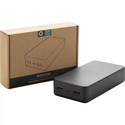 Boostcore 20.000mAh Powerbank en plastique RCS rec., noir, Image 10