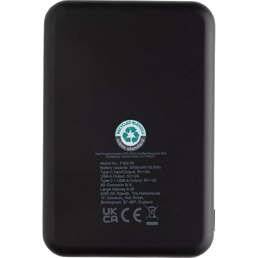 Boostcore 5.000mAh Powerbank en plastique RCS rec., noir, Image 3