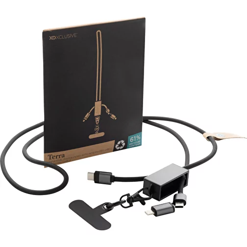 Câble de recharge Terra 60Wdual en PET recyclé RCS avec lanyard, gris, Image 12