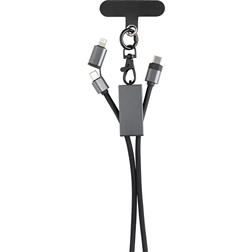 Câble de recharge Terra 60Wdual en PET recyclé RCS avec lanyard, gris, Image 2