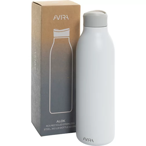 Bouteille d\'eau Avira Alok 600ml en acier RCS rec. 360, blanc, Image 13