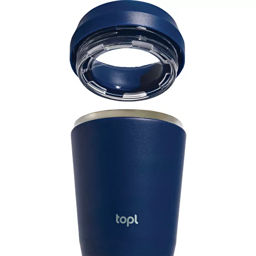 Gobelet Topl en acier rec. avec couvercle 360 degrés 354ml, bleu marine, Image 4