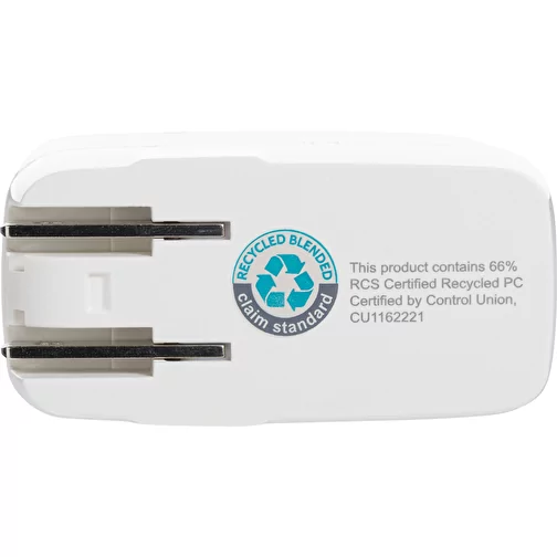 TravelCharge Pro Chargeur de voyage avec USB-C en RCS rec. ABS, blanc, Image 6
