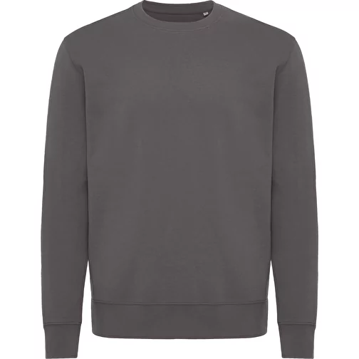 Iqoniq Kruger Relax-Sweater à col rond en coton recyclé. Coton, anthracite, Image 1