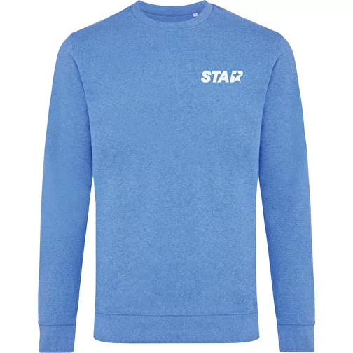 Iqoniq Denali non teint. Sweat à col rond en BW recyclé, heather blue, Image 4