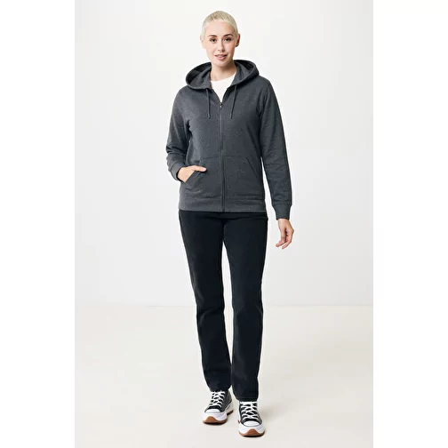 Sweat à capuche zippé Iqoniq Abisko en coton recyclé, heather anthracite, Image 7