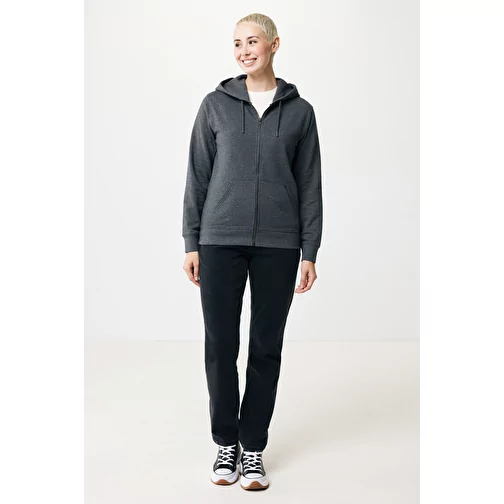 Sweat à capuche zippé Iqoniq Abisko en coton recyclé, heather anthracite, Image 8