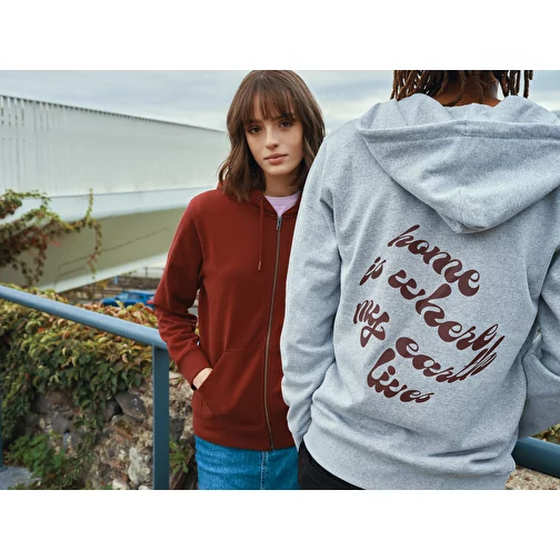 Iqoniq Abisko sweat à capuche zippé en coton recyclé, bordeaux, Image 18
