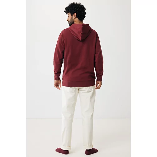 Iqoniq Abisko sweat à capuche zippé en coton recyclé, bordeaux, Image 6