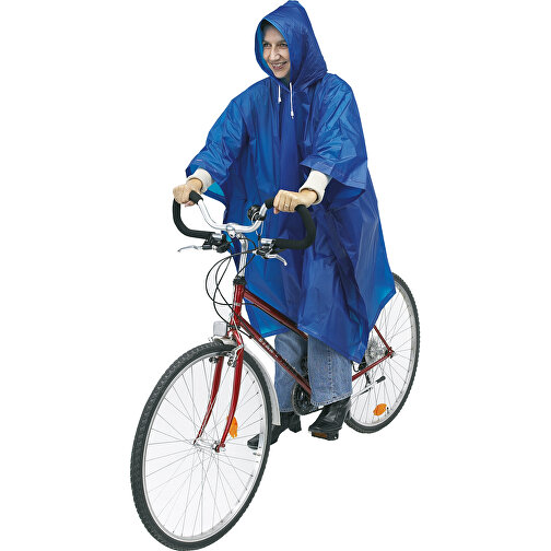 Fahrradponcho KEEP DRY , blau, 0,10 mm PVC, 131,00cm x 93,00cm (Länge x Breite), Bild 2
