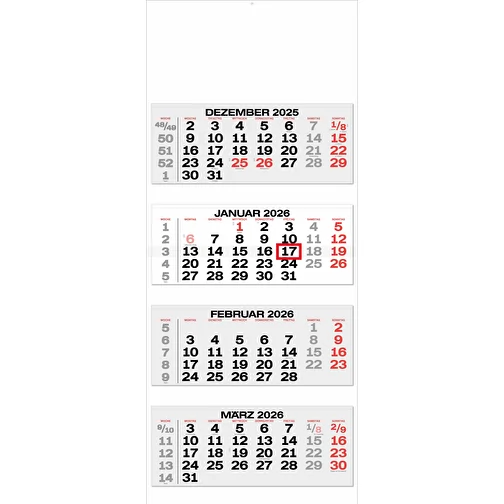 calendrier 4 mois 'Oviedo' allemand gris, Image 1