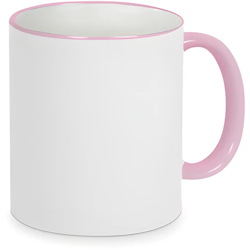 Forme 798 Tasse en céramique Sublimation blanche, bord et anse en couleur, Image 1