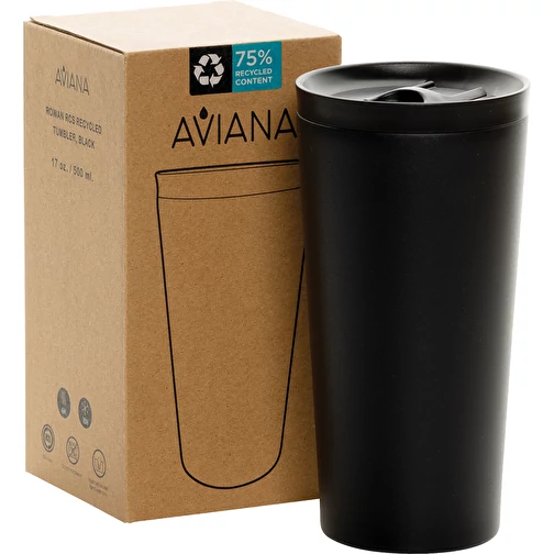 AvianaT Rowan RCS gobelet isotherme recyclé 500ml, noir, Image 4