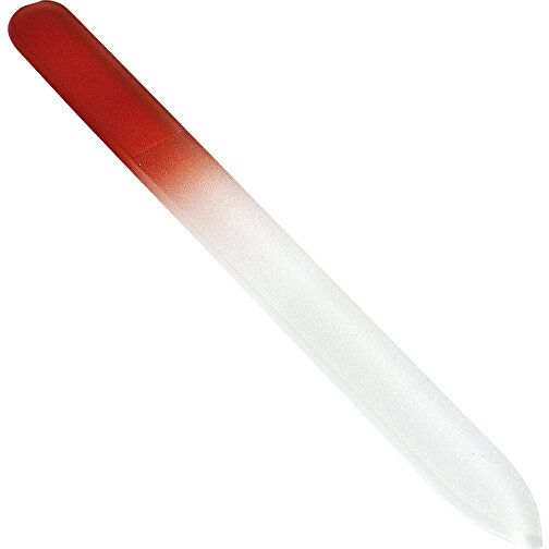 Premium-Glasnagelfeile, Geätzt - Rot Transparent , rot, Glas, 14,00cm x 0,30cm x 1,20cm (Länge x Höhe x Breite), Bild 1