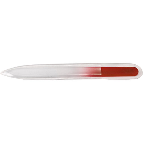 Premium-Glasnagelfeile, Geätzt - Rot Transparent , rot, Glas, 14,00cm x 0,30cm x 1,20cm (Länge x Höhe x Breite), Bild 2