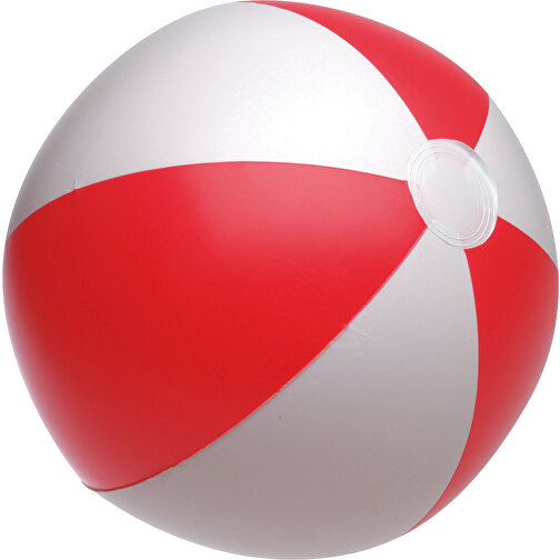 Aufblasbarer Strandball ATLANTIC , rot, weiss, 0,17 mm PVC, frei von Phthalaten, , Bild 1