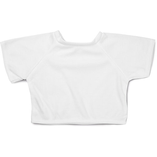 Mini-T-Shirt , weiß, 100% Polyester, 20,00cm x 0,50cm x 32,00cm (Länge x Höhe x Breite), Bild 1