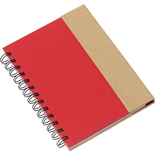 Notizbuch MAGNY , natur, rot, Papier, 18,00cm x 2,00cm x 13,60cm (Länge x Höhe x Breite), Bild 1