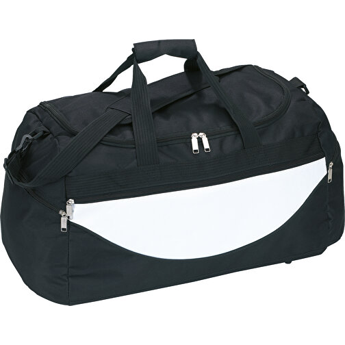 Sporttasche CHAMP , schwarz, weiß, 600D Polyester, 59,00cm x 30,00cm x 31,00cm (Länge x Höhe x Breite), Bild 1