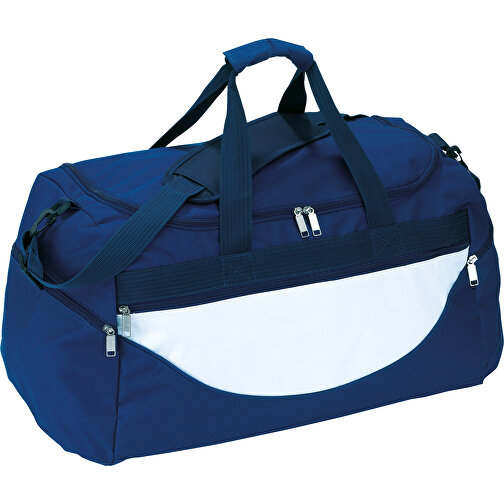 Sporttasche CHAMP , dunkelblau, weiß, 600D Polyester, 59,00cm x 30,00cm x 31,00cm (Länge x Höhe x Breite), Bild 1