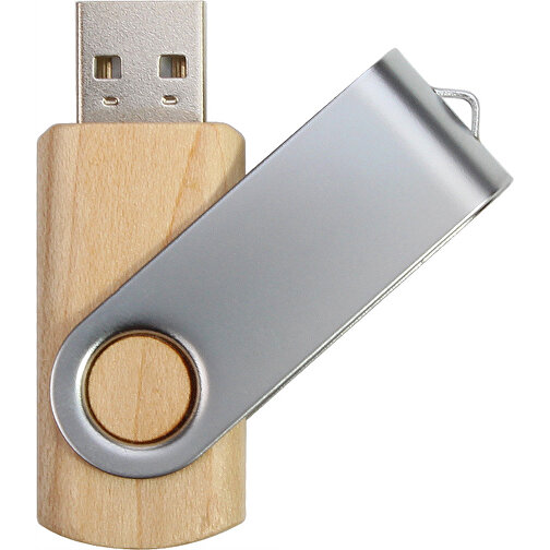 USB-Stick SWING Nature 16GB , Promo Effects MB , Ahorn MB , 16 GB , Holz/Metall MB , 3 - 10 MB/s MB , 5,70cm x 1,00cm x 1,90cm (Länge x Höhe x Breite), Bild 1