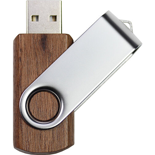 USB-Stick SWING Nature 2GB , Promo Effects MB , Walnuss MB , 2 GB , Holz/Metall MB , 3 - 10 MB/s MB , 5,70cm x 1,00cm x 1,90cm (Länge x Höhe x Breite), Bild 1