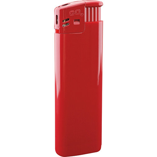 GO Prestige Piezo Feuerzeug , rot, Kunststoff, 8,20cm x 1,00cm x 2,50cm (Länge x Höhe x Breite), Bild 1